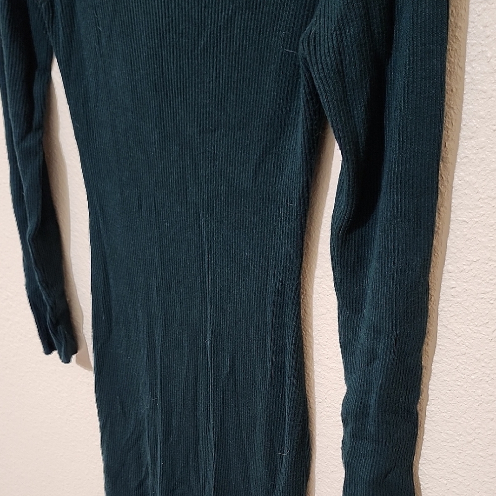 John + Jenn Green Ribbed Bodycon Dress Long Sleeve - Picture 7 of 12